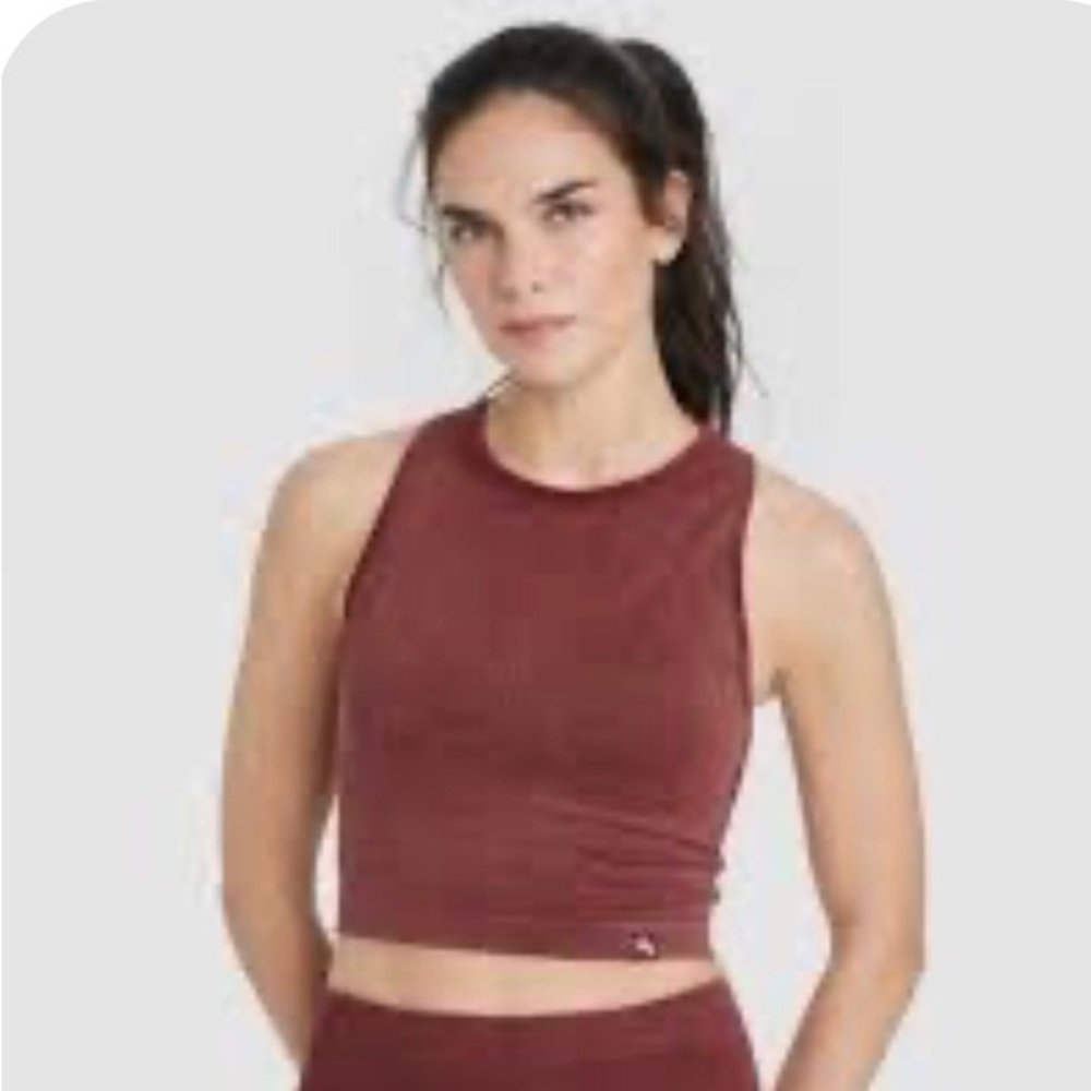 Joy Lab Burnt orange Cropped  workout top. Size small .